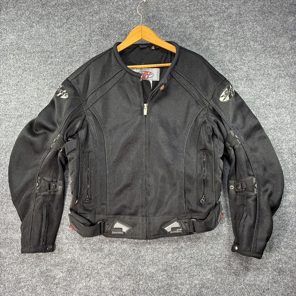 Joe Rocket Phoenix 4.0 Mesh Motorcycle Jacket Mens M Black Armored Riding Coat